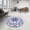 thumbnail image 4 of Ahgly Company Tapis Rond Lavable en Machine Intérieur Transitionnel Bleu Lavande, 5 Pieds Rond, 4 of 7