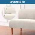 thumbnail image 3 of Armless Futon Cover Stretch Sofa Bed Slipcover Protector Elastic Feature Rich Textured High Spandex Small Checks Jacquard Fabric Futon Cover, Machine Washable, 3 of 7