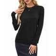 thumbnail image 3 of Women'S Wool Blend Classic Crew Neck Casual Fall Sweaters Black S, 3 of 9