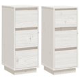 thumbnail image 2 of vidaXL Buffets 2 pcs Blanc 32x34x75 cm Pin Massif, 2 of 5