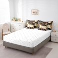 thumbnail image 4 of YST Ensemble de Literie Moderne Géométrique 7 Pcs Format Simple Brun Noir Rayures Ensemble de Couette pour Enfants Adultes Rétro Cercles Tourbillons Ensemble de Literie Déco de Chambre Texture Abstraite Couleur Art Drap Plat, 4 of 5