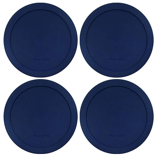 Lids for Pyrex and Anchor Round Glass Containers (2-Cups, Green-4PK)