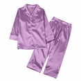 thumbnail image 1 of Pyjama en Soie pour Tout-Petit Garçon Fille, Pyjamas en Satin, Ensemble 2 Pcs, Tenue de Nuit de Noël pour Enfant, Nuisette, 1 of 6
