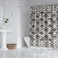 thumbnail image 2 of Rideaux de Douche Gris Tissés Style Bohème Minimaliste Mi-Siècle (4) Doublure de Douche Réutilisable, Rideau de Salle de Bain Contemporain Chic en Polyester, Doublures de Rideau de Bain avec Crochet en Plastique 72x72 Pouces, 2 of 4