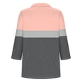 thumbnail image 4 of Hot6sl Économies d'Été Liquidation Blouse & Chemise à Manches Courtes Col Rabattu, T-shirt Assorti pour Femmes Col en V Col Rabattu Manches 3/4, Haut en polyester pour Femmes Rose, m, 4 of 5
