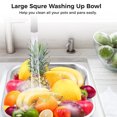 thumbnail image 3 of Stainless Steel Square Colander, Kitchen Basket with Uniform Drainage Holes for Efficient Rinsing, Large Square Container for Kitchen, Vegetable Washing Basin, Ideal for Food Prep and Storage, 3 of 6