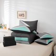 thumbnail image 5 of YST Turquoise Triangle Queen Size Bed In A Bag 7 Piece Teal Dark Gray And Light Grey Comforter Set,Patchwork Geometry Bedding Comforter Sets Modern Abstract Sheet Set With Comforter, 5 of 5