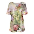 thumbnail image 5 of Birdeem Blouse Décontractée à Manches Courtes Imprimée pour Femmes, Grande Taille, à Volants, Col en V, 5 of 5