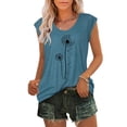 thumbnail image 2 of Birdeem Womens Cap Sleeve Tops Summer Tank Top Casual Basic Tees Shirts Loose Blouses, 2 of 12