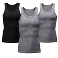 thumbnail image 2 of Aboser 3 Pack Men's Workout Muscle Tank Tops Sleeveless Quick Dry Gym Shirts Stretch Slim Fit Basic Tees Big and Tall Men Performance Quick Dry Tank Top, 2 of 7