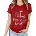 thumbnail image 2 of EGNMCR Easter Chemise Femme Chemises Imprimé de Pâques Lettrage de Pâques pour Femme Imprimé Col Rond Manches Courtes Haut Manches Courtes Col Rond/chemise T-Shirts pour Femmes, 2 of 5