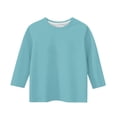 thumbnail image 5 of MeetoTime T-shirt Uni à Manches 3/4 et Col Rond pour Enfants, T-shirt pour Tout-Petits Garçons Filles 3-12 Ans, 5 of 5