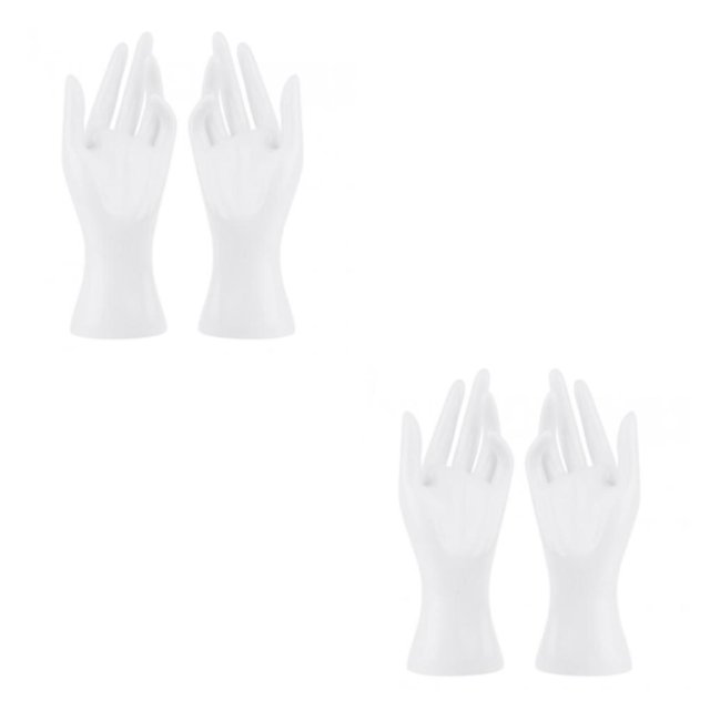 Decodeary 1Pair Female Mannequin Hand Multifunctional for Ring Finger Props Photograph White Height 8.46 Inch 2Set