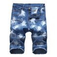 thumbnail image 3 of Cameland Men's Ripped Denim Trunks Stretchy Washed Jeans Trunks Cut-off Classic Fit Biker Jeans Trunks, 3 of 9
