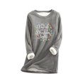 thumbnail image 2 of Tenues Grande Taille pour Femmes, Mode Décontractée d'Hiver, sous-Couche Chaude en Peluche, Imprimé de Noël, Manches Longues, Col Rond, Tenues pour Filles en Liquidation, 2 of 6