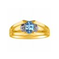 thumbnail image 1 of RYLOS Mens Rings 14K Yellow Gold Classic Design 7X5MM Oval Gemstone & Diamond  Blue Topaz December Birthstone Ring Size 13, 1 of 7