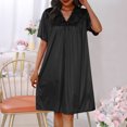 thumbnail image 2 of Timegard Robe de Nuit pour Femmes Col en V Manches Courtes Tenue d'Intérieur Décontractée Ample Confortable Robe de Maison Couleur Unie, 2 of 4