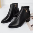 thumbnail image 4 of EGNMCR Bottines pour Femmes Bottes Mode pour Femmes Bottes Unies Fermeture Éclair Femmes Bottes à Talon Moyen Rond Chaussures, 4 of 4