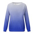 thumbnail image 5 of RKSTN Chandails en Molleton pour Femmes Mode Automne 2023 Couleur Dégradée Manches Longues Chandail en Molleton Grande Taille Ample Col Rond Doux Chandail Tops, 5 of 5
