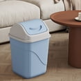 thumbnail image 1 of Square Trash Can With Lid Office Bathroom Waste Bin Plastic Garbage Container Odor Control Small Space Desk Blue Blue, 1 of 6