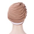 thumbnail image 3 of KIHOUT Beanies Hats Women India Hat Patchwork Braid Muslim Ruffle Chemo Hat Beanie Wrap Cap, 3 of 5