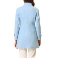 thumbnail image 3 of INSPIRE CHIC Manteau pour Femme à Double Boutonnage Longueur Midi Col Montant Manches Longues Manteau S Bleu Ciel, 3 of 7