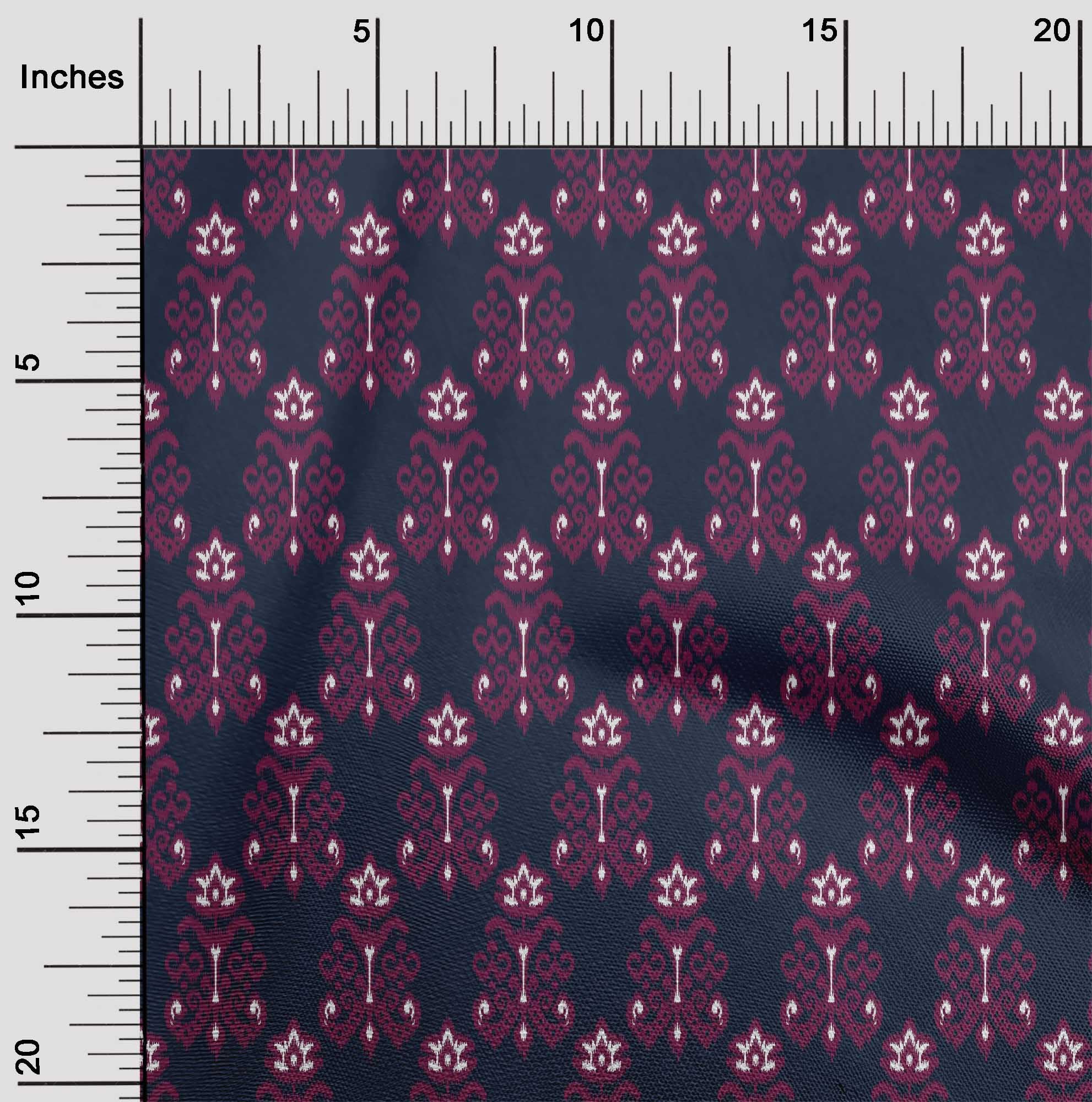 oneOone Cotton Poplin Fabric Floral Ikat Fabric Prints By Yard 56 Inch Wide
