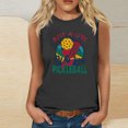 thumbnail image 4 of Débardeur pour Femmes Mode Décontractée Blouses Imprimées Baseball Col Rond T-Shirt Sans Manches, 4 of 4
