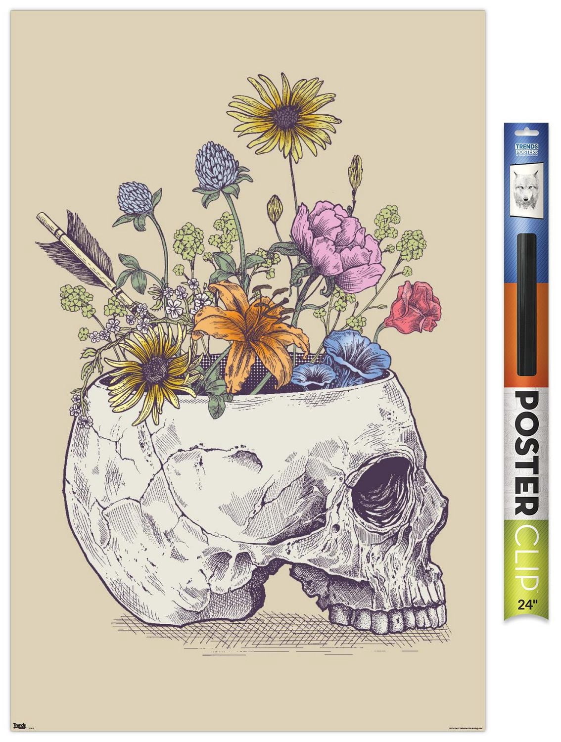 Rachel Caldwell - Flower Skull Wall Poster