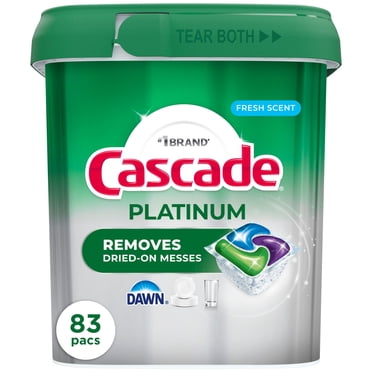 Cascade Platinum Dishwasher Pods, Dishwasher Detergent, Dish Detergent Soap, Fresh 83CT