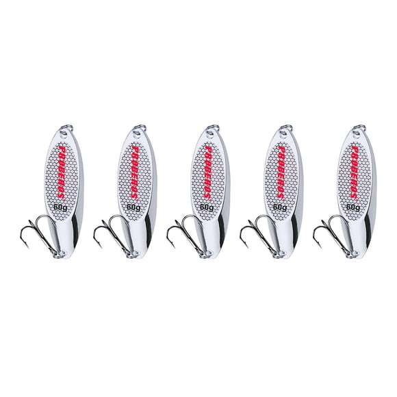 5 Pcs Cuillères de Pêche, Leurres de Pêche, Leurres de jigging, Leurres pour Achigan et Truite Achigan 60 g