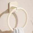 thumbnail image 3 of Wall-Mounted Towel Ring Rack - No-Drill Bathroom Organizer for Hand Towels, Shower Caps - Minimalist Plastic Design for Small Spaces, 3 of 6
