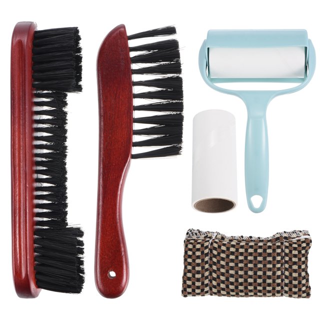 Unique Bargains Pool Table Cleaning Brush Set Table Brush Rail Brush Cue Cleaning Cloth Sticky Lint Roller Spare Core Wine Red