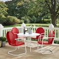 thumbnail image 3 of Crosley Furniture Griffith Ensemble de Salle à Manger de Patio en Métal 5 Pcs, Blanc et Rouge, 3 of 4