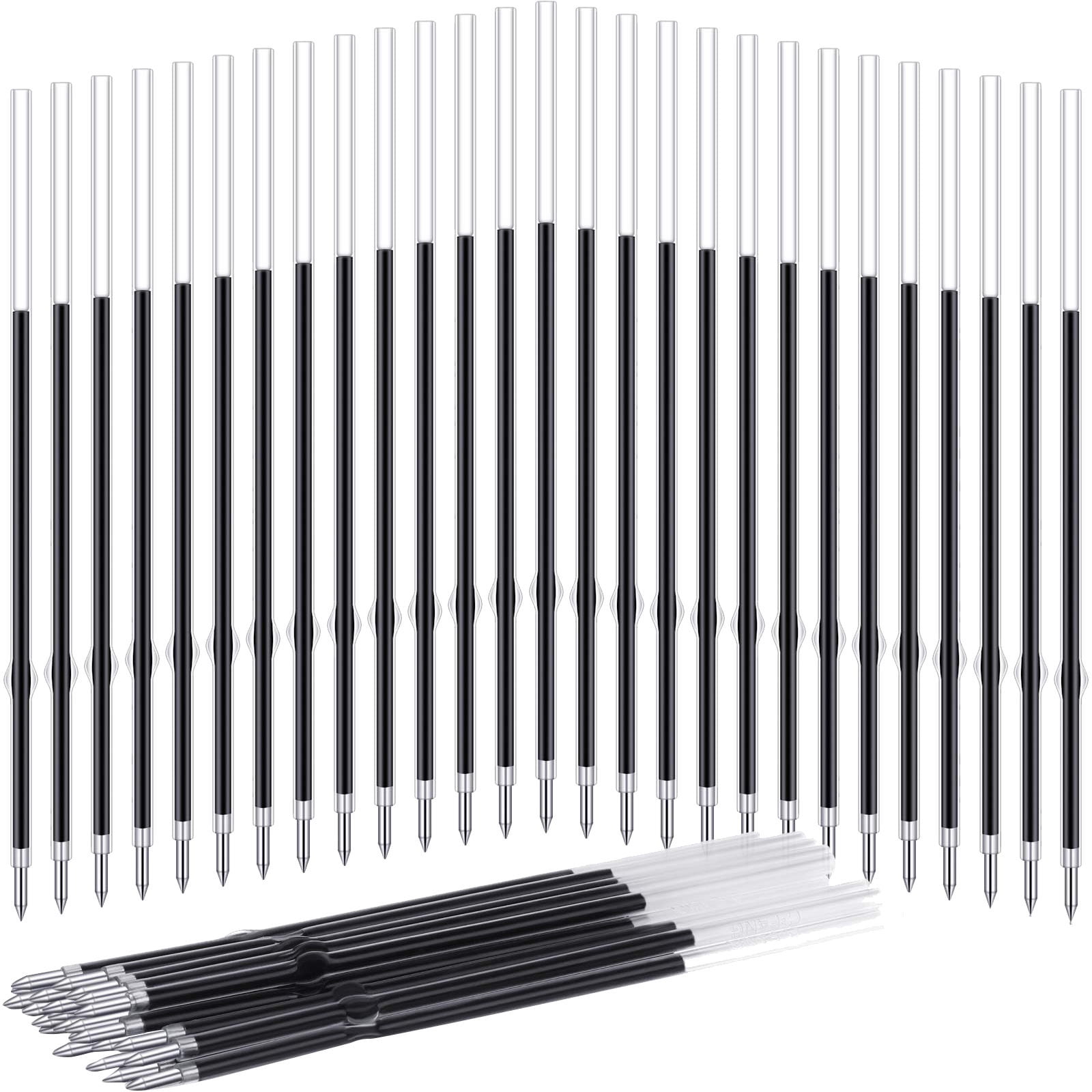 Riforla 100 Pcs Stylo à Encre Stylo-Bille Remplaçable 0,7 mm Écriture Fluide Stylo pour Stylos Rétractables Bureau École Stylo 500 ml
