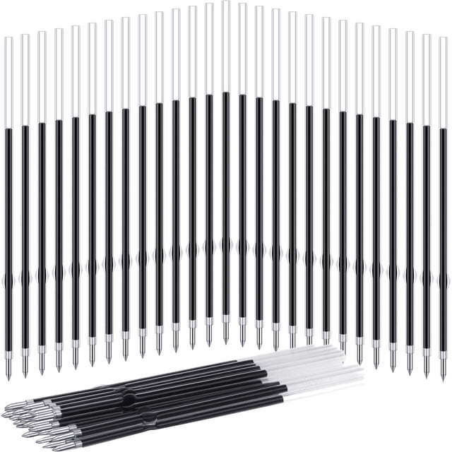 Riforla 100 Pcs Stylo à Encre Stylo-Bille Remplaçable 0,7 mm Écriture Fluide Stylo pour Stylos Rétractables Bureau École Stylo 500 ml