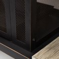 thumbnail image 2 of Deko Living 80 Inch Rectangular Outdoor Steel Wood Burning Fireplace with Log Storage, Poker and Side Tables, 2 of 9