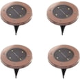 thumbnail image 4 of Bell + Howell Disk Lights Bronze - Heavy Duty Outdoor Solar Pathway Lights, 4 LED, Waterproof, Auto On/Off, 4 Pack, 4 of 11