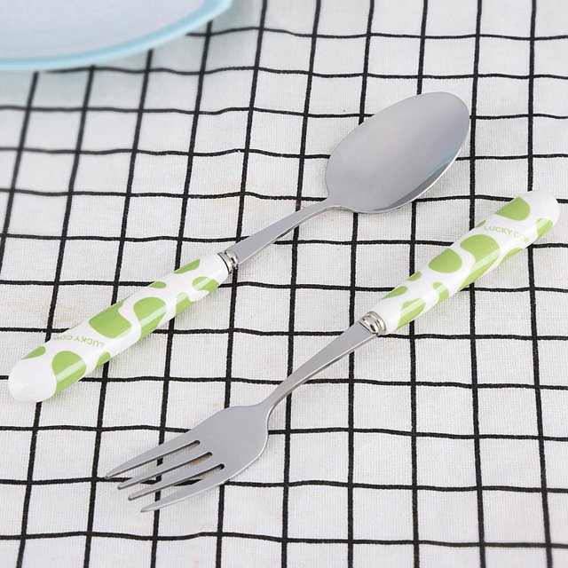 Baby Cutlery, Asixx 2 PCS Stainless Steel Fork And Spoon With Box For Kids Flatware Tableware