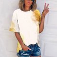 thumbnail image 2 of CEHVOM T-shirt Imprimé Mode Femme Manches Courtes Blouse Col Rond Hauts Décontractés Liquidation, 2 of 5
