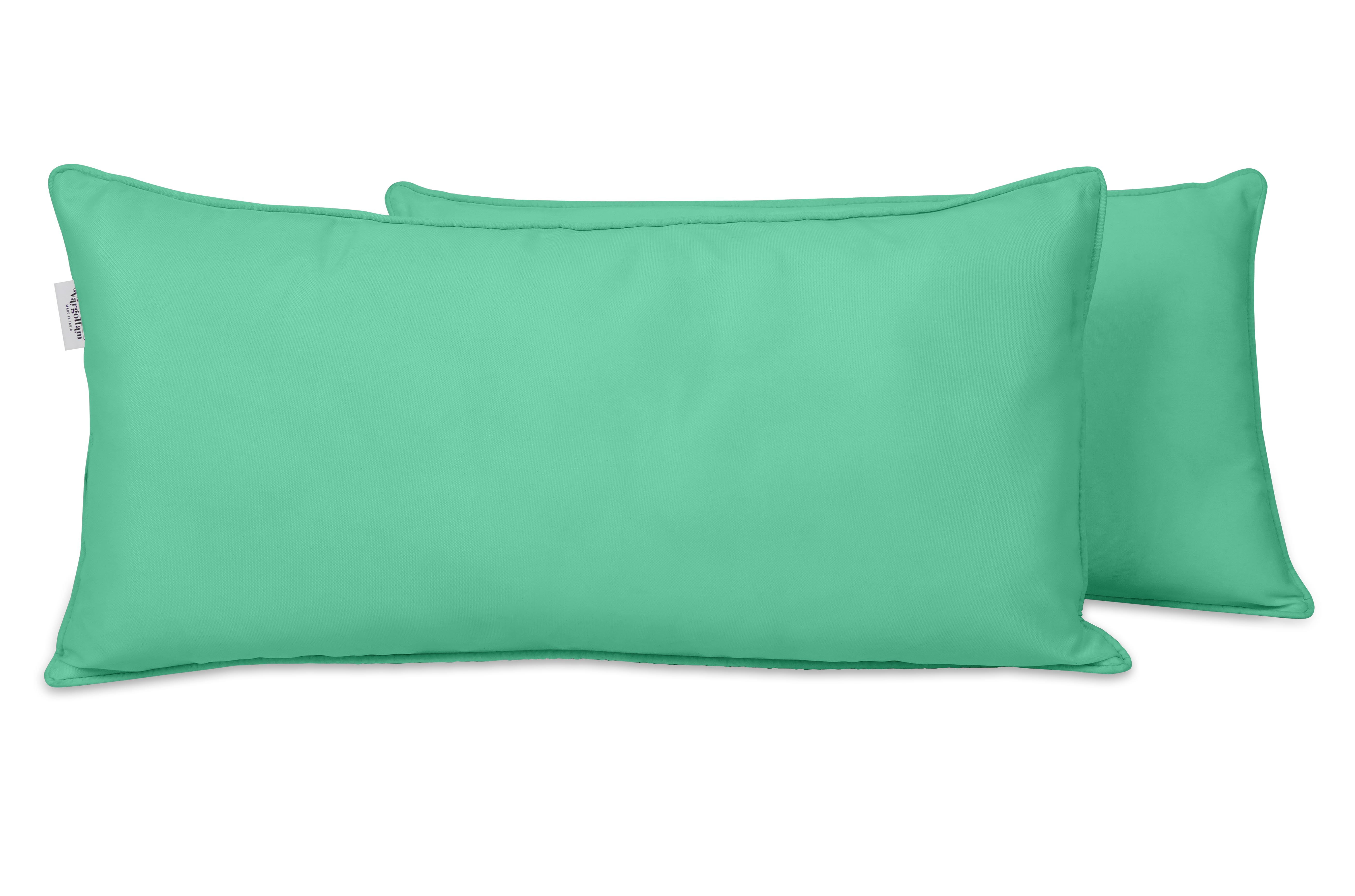 VargottamIndoor/OutdoorPolyester FabricLumbarPillowCover,All-Weather Waterproof Rectangular Cushion Case for Patio Furniture,12" x 18"Set of 2-Aquamarine