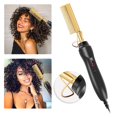 thumbnail image 1 of Electric Hot Comb Hair Straightening Heat Pressing Comb Ceramic Curling Flat Iron Curlers, 1 of 4