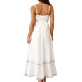 thumbnail image 3 of Bellella Robe d'Été de Plage pour Femme, Robe Maxi Bohème à Bretelles Spaghetti, Ample, Sans Manches, Évasée, Vert + Blanc, m, 3 of 4