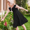 thumbnail image 4 of DecSea Robes d'Été à Volants Double Couche pour Filles Décontractées Unies Col Rond Robe de Plage, 4 of 9