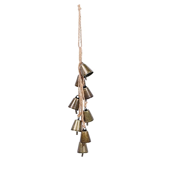 Clochettes Vintage en Métal en Forme de Vache 42 cm, Cloche Suspendue Rustique en Fer avec Corde, Déco Murale de Style Ferme Antiquités pour Noël, Entrée, Foyer