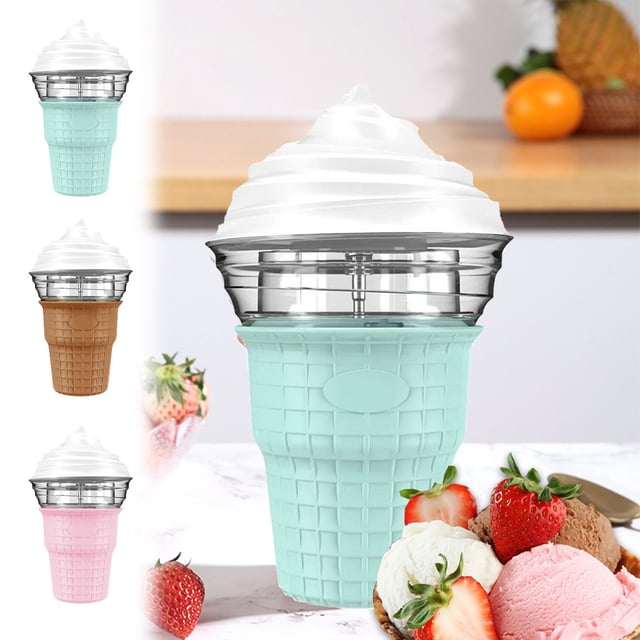 Home Ice Cream Maker Machine for DIY Frozen Yogurt & Gelato - Automatic Stirring, 360° Mixing Blade, Fast 34 RPM, No Ice Crystals