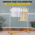 thumbnail image 2 of VEVOR Z Rack, Industrial Grade Z Base Garment Rack, Height Adjustable Rolling Z Garment Rack, Sturdy Steel Z Base Clothing Rack w/Lockable Casters, for Home Clothing Store Display Orange (3 Sets), 2 of 9