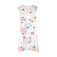 thumbnail image 4 of PMVFHDE Robe Florale Printemps Été pour Filles / Col Rond Sans Manches Tenue Décontractée / Tenue de Fête Légère pour Tout-Petits à Préadolescents Bleu Clair, 8-9, 4 of 5