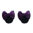 thumbnail image 2 of Decodeary Professional Hair Plate Mesh Pocket Practical Snood Net Elegant And Professional Two Bows-dark purple 2Set, 2 of 6