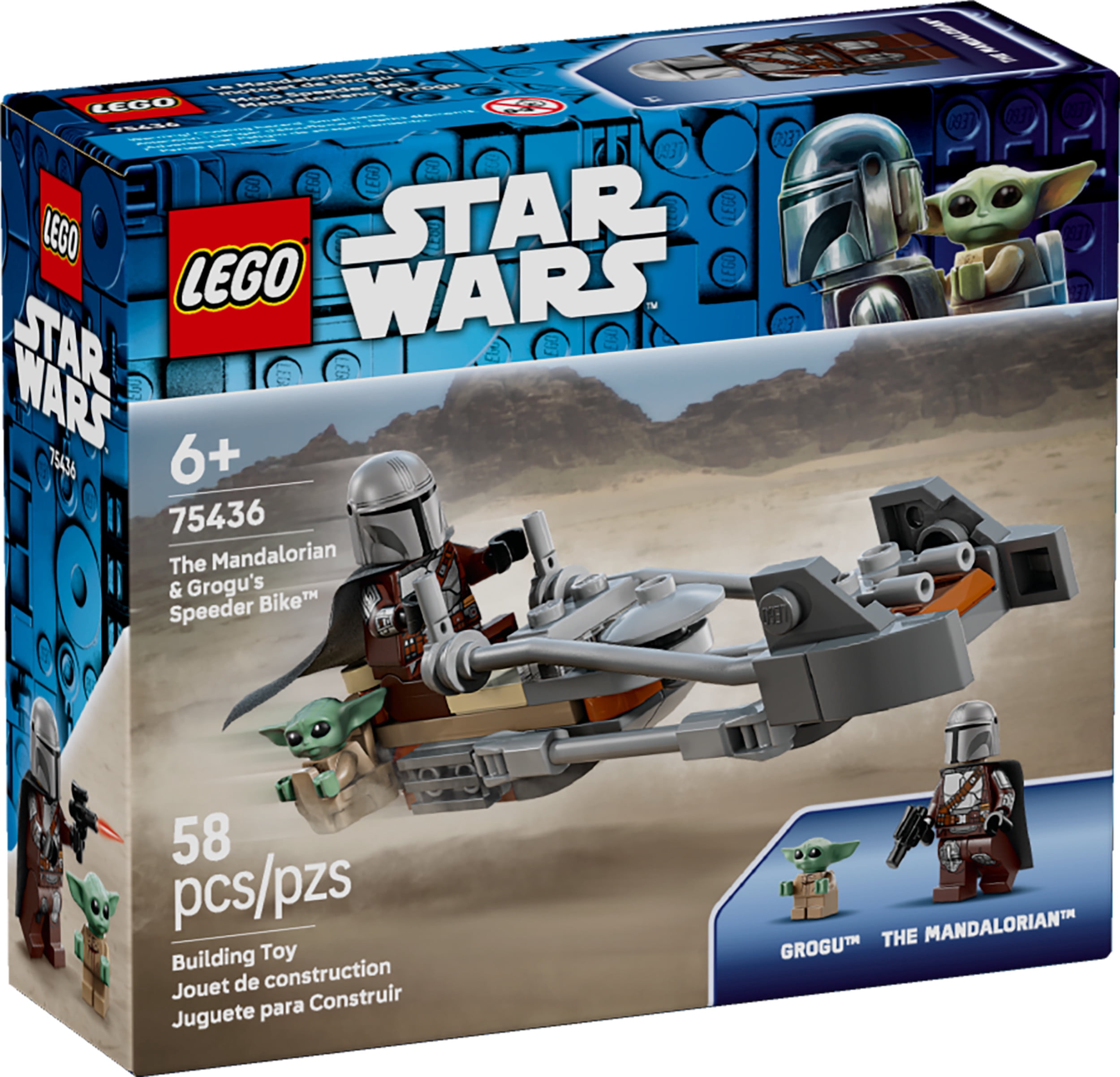 LEGO Star Wars The Mandalorian & Grogu’s Speeder Bike Building Toy for Boys & Girls - Pretend Play Space Vehicle W/2 Star Wars Character Figures for Kids, Ages 6+ - Gift Idea for Birthdays - 75436